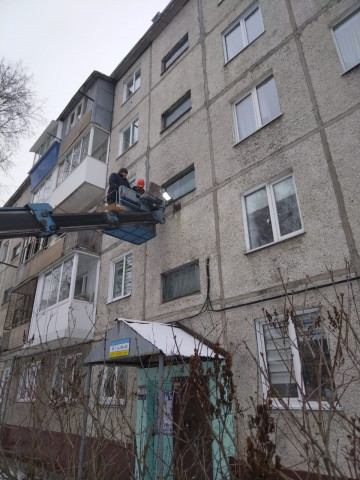 Замена наружного освещения б-р Строителей 30Б